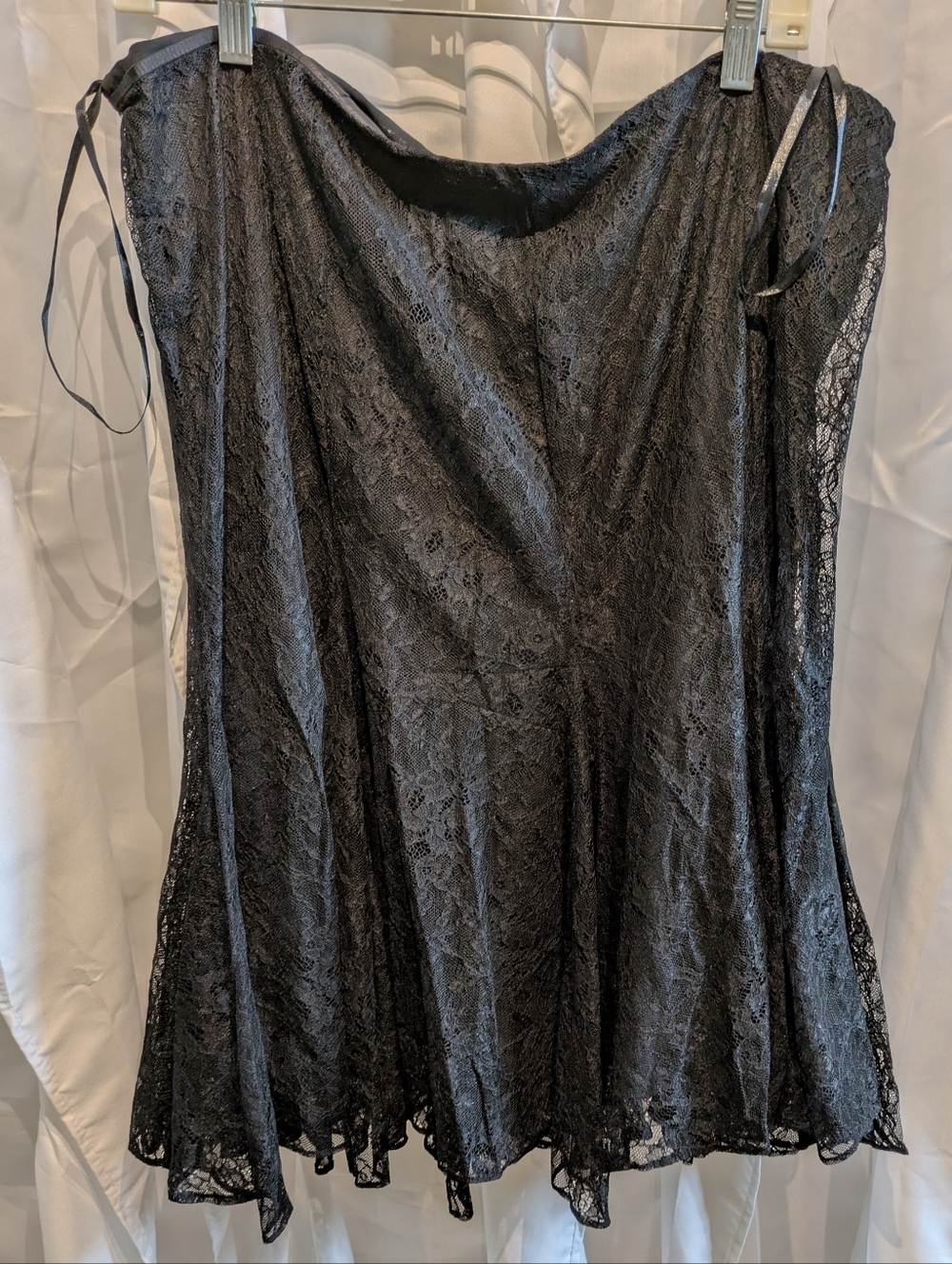 C8 Lauren Ralph Lauren Black Floral Lace Knee-Length Skirt - Size 16 NWT
